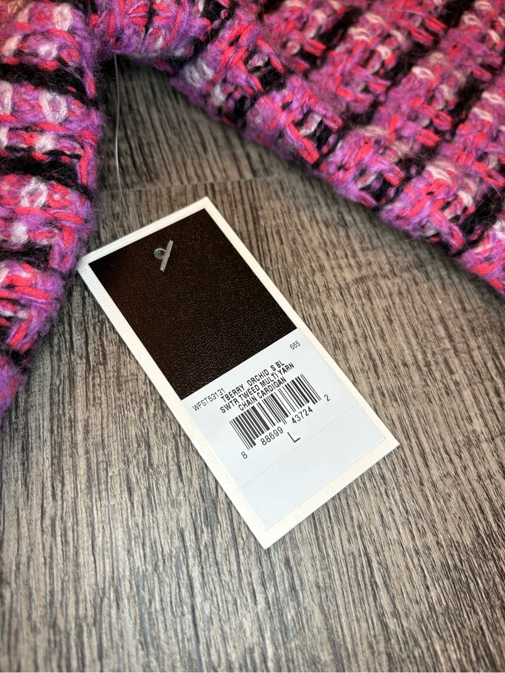 Juicy Couture Pink Tweed Cardigan with Black Trim - Picture 7 of 10